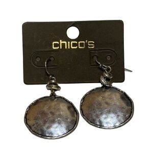 Chico’s Tayla Silver Tone Boho Drop Earrings NWT